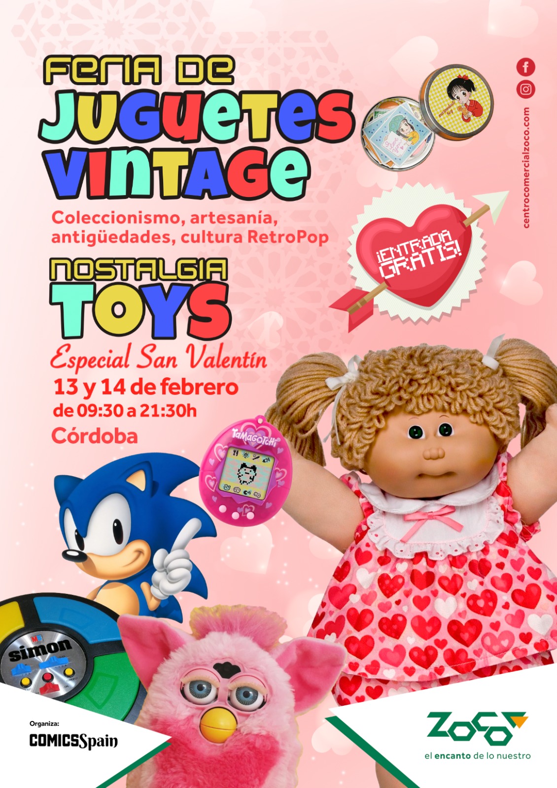 Cartel Nostalgia Toys, Especial San Valentín, 13 y 14 de febrero